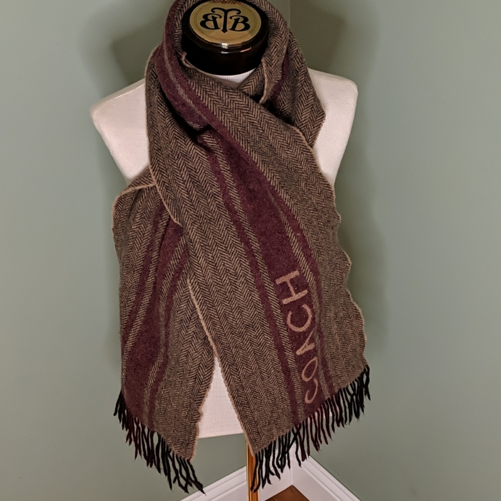 COACH logo men's scarf